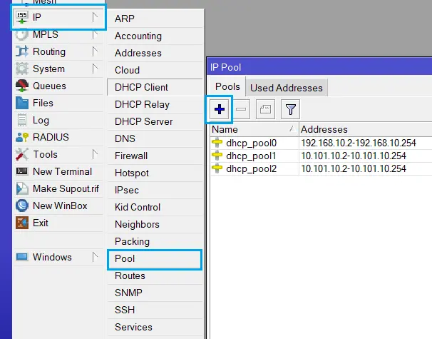 Langkah Membuat IP Pool di MikroTik