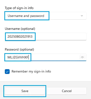 Username & Password VPN
