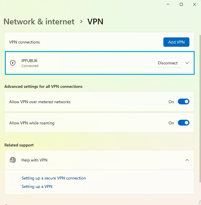 VPN Connected