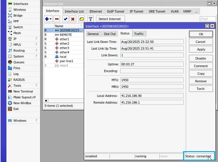 VPN IP Publik L2TP Interface Connected