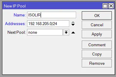 Pembuatan IP Pool Baru Untuk Isolir di MikroTik