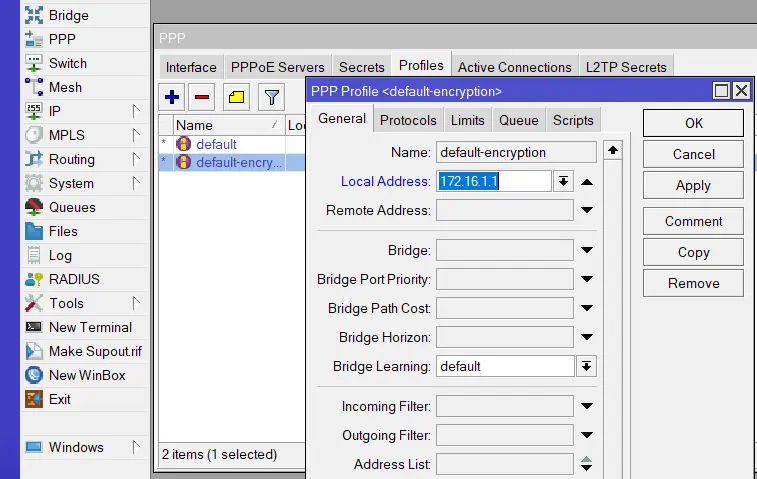 PPP Profile Default Encryption