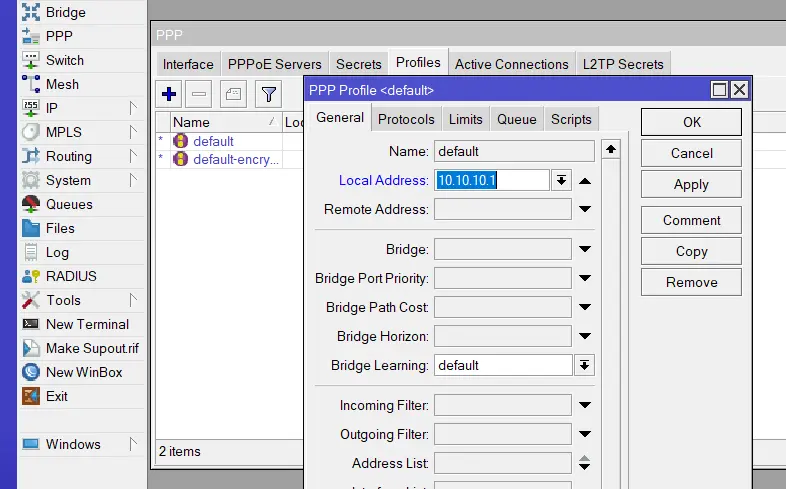 PPP Profile Default