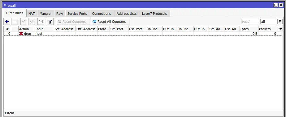 Rule Input Drop Firewall
