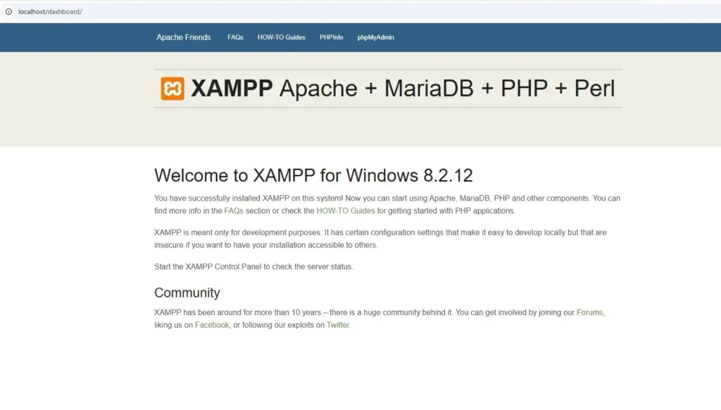 XAMPP Dashboard