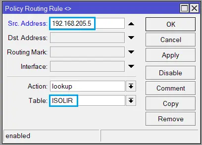 Konfigurasi Routing Rule Dengan Ip Yang Static