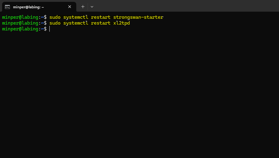 Restart Service Strongswan & xl2tpd