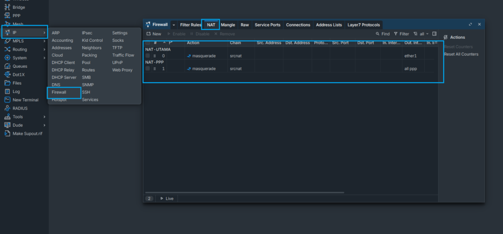 Konfigurasi NAT Masquerade VPS Mikrotik CHR