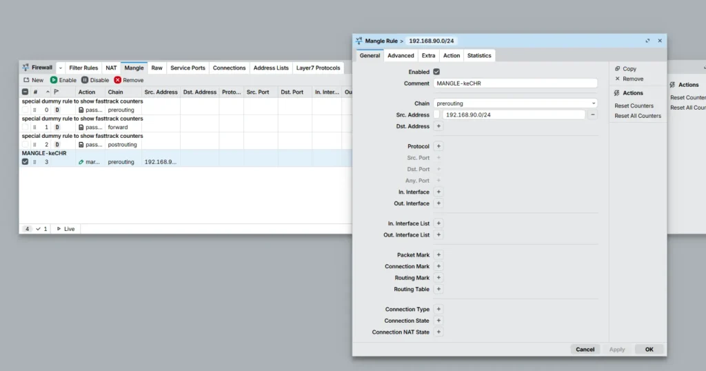 Setting mangle di router MikroTik