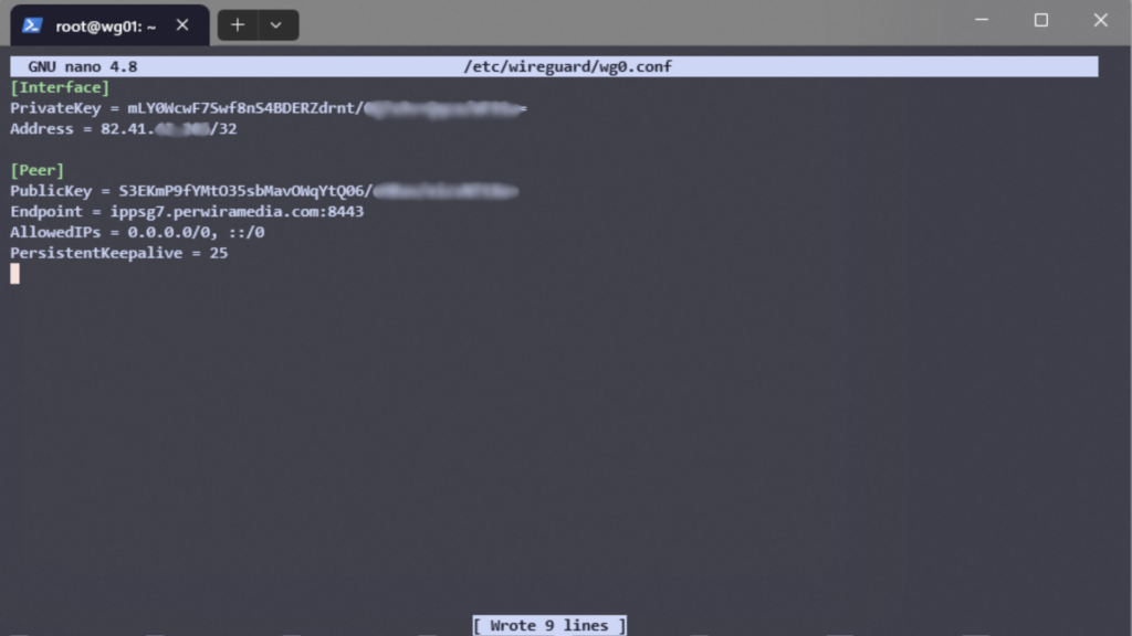 Skrip wg0 Wireguard