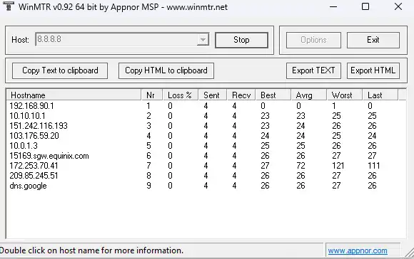 Testing jalur koneksi dari router MikroTik ke internet