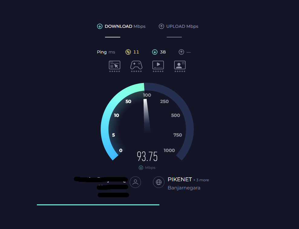 Speedtest Sebelum Dialihkan