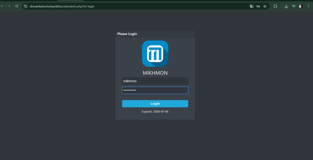 Login Menu Mikhmon Online