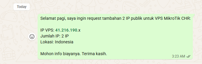 Format Chat Request IP Publik