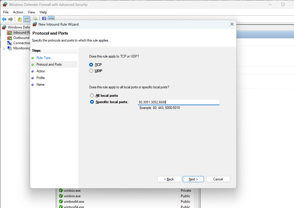 Konfigurasi Firewall TCP Accurate 5