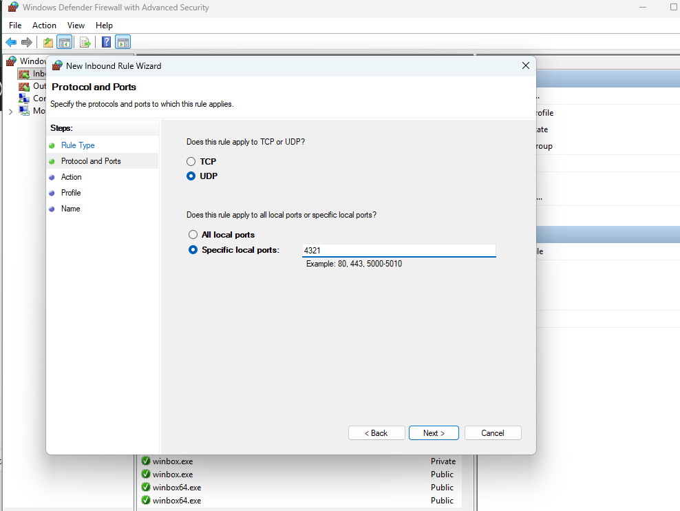 Konfigurasi Firewall UDP Accurate 5